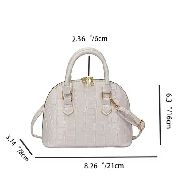 Elegant Green-Retro Style Shoulder Bag (Pu Leather) Waterproof.Crocodile Pattern - Picture 4 of 5